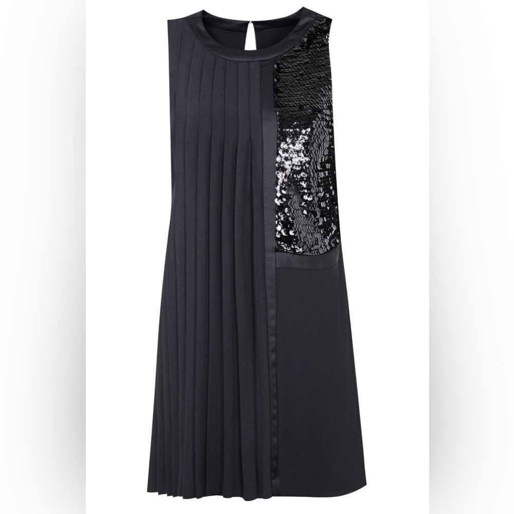 TOPSHOP Black Sleeveless Dress with Sequin Detail